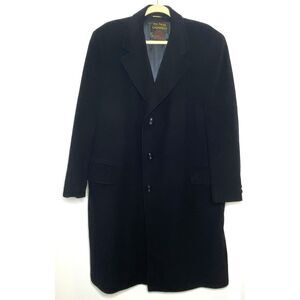 Lanzetti Blue Pure Cashmere Long Lined Winter Elegant Tailored Workcore Coat